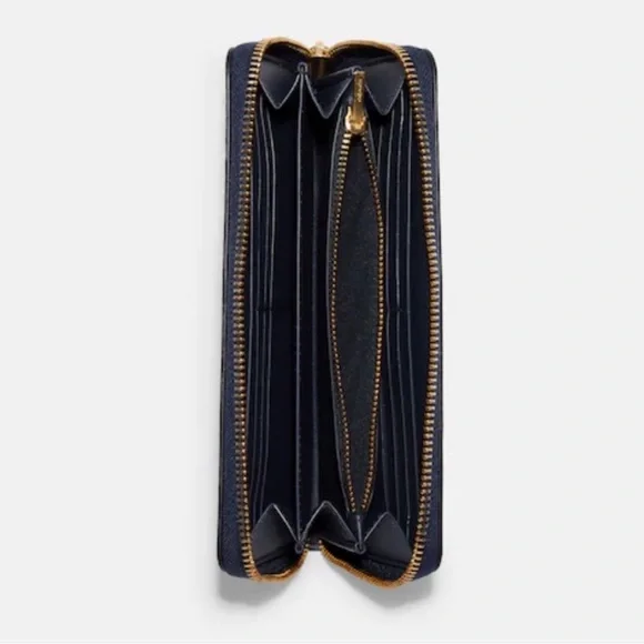 Coach Long Zip Around Wallet Wristlet In Signature Canvas Gold/DENIM MULTI
NWT - Picture 6 of 16